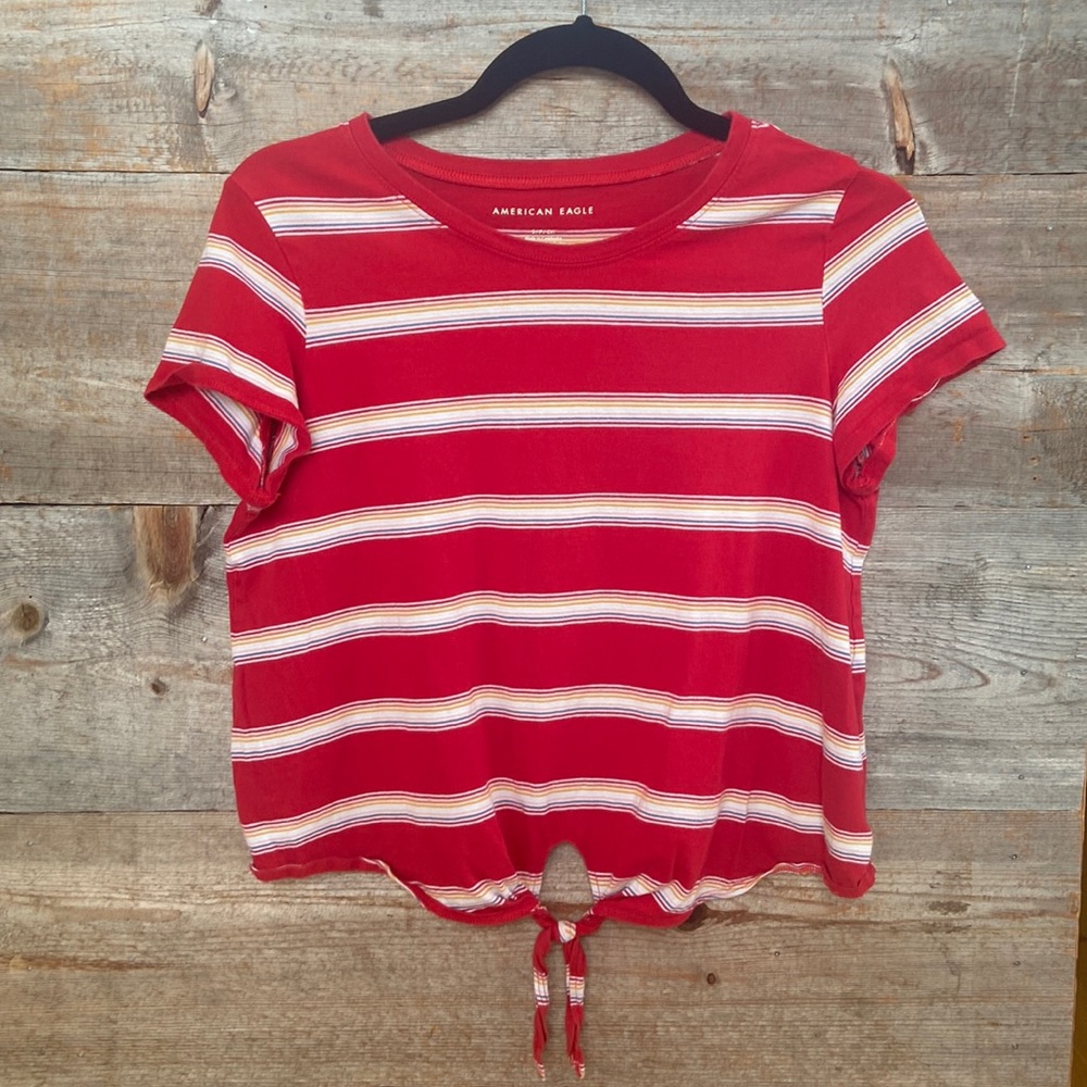 American eagle striped tie top size small